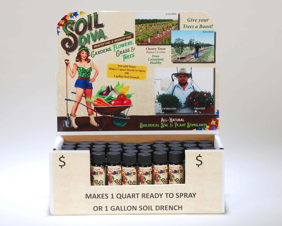 Soil Diva counter top and floor displays